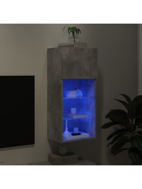 TV skříňka s LED osvětlením betonově šedá 40,5 x 30 x 90 cm