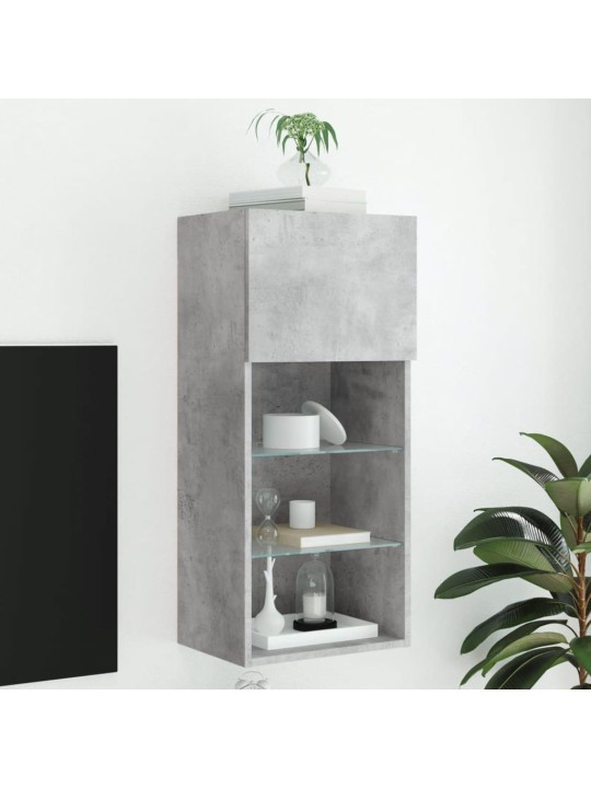 TV skříňka s LED osvětlením betonově šedá 40,5 x 30 x 90 cm