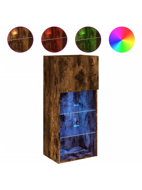 TV skříňka s LED osvětlením kouřový dub 40,5 x 30 x 90 cm
