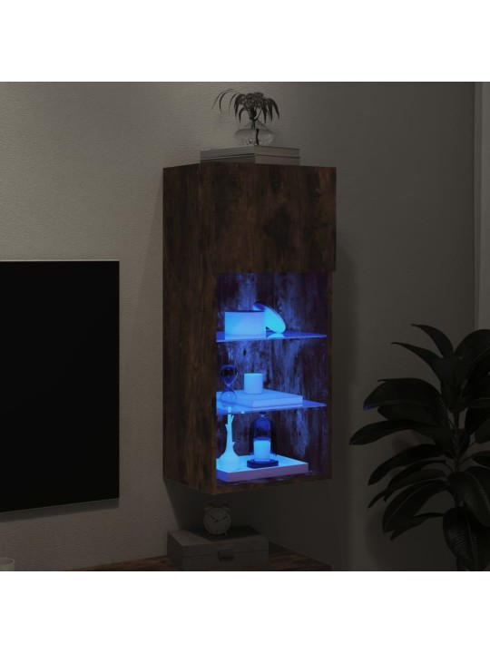 TV skříňka s LED osvětlením kouřový dub 40,5 x 30 x 90 cm