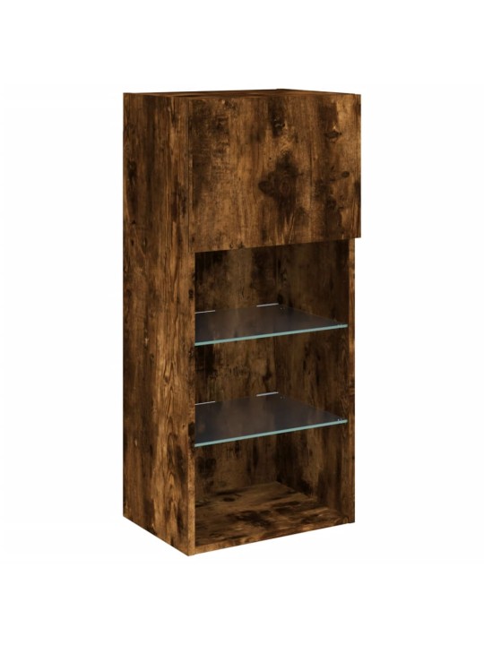 TV skříňka s LED osvětlením kouřový dub 40,5 x 30 x 90 cm
