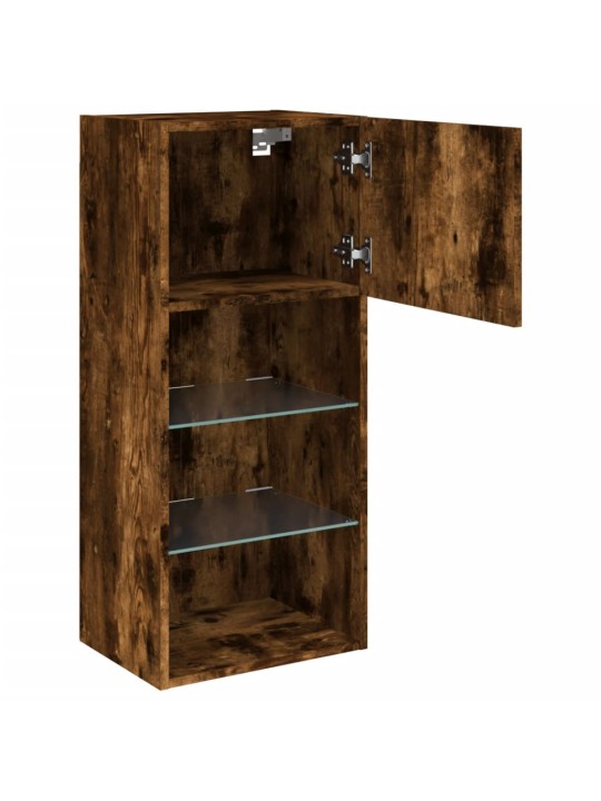 TV skříňka s LED osvětlením kouřový dub 40,5 x 30 x 90 cm