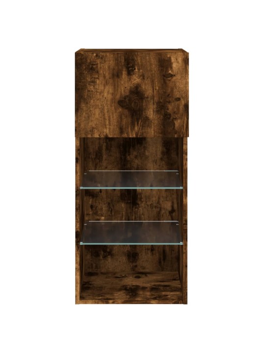 TV skříňka s LED osvětlením kouřový dub 40,5 x 30 x 90 cm