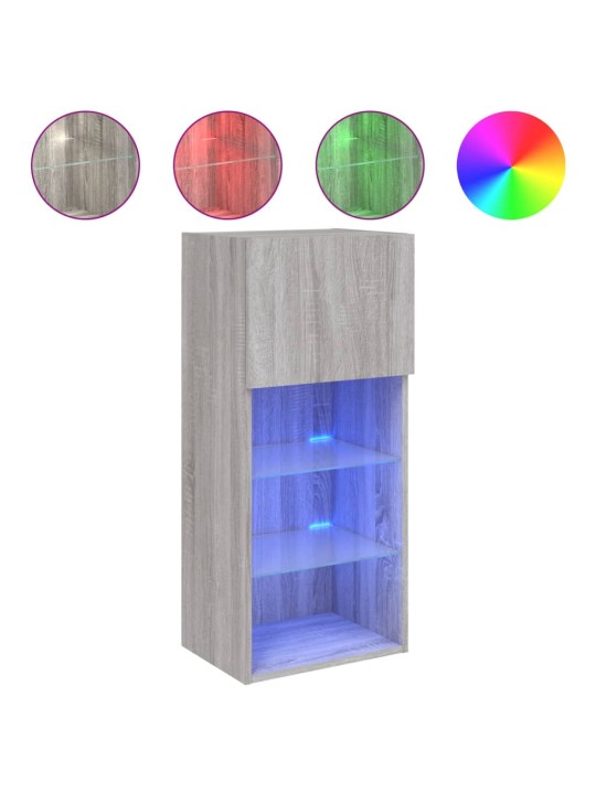 TV skříňka s LED osvětlením šedá sonoma 40,5 x 30 x 90 cm