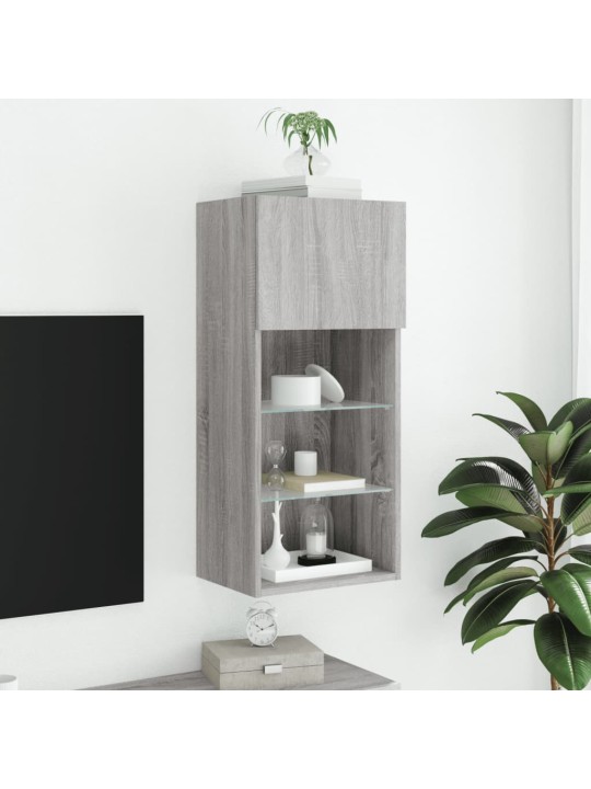 TV skříňka s LED osvětlením šedá sonoma 40,5 x 30 x 90 cm