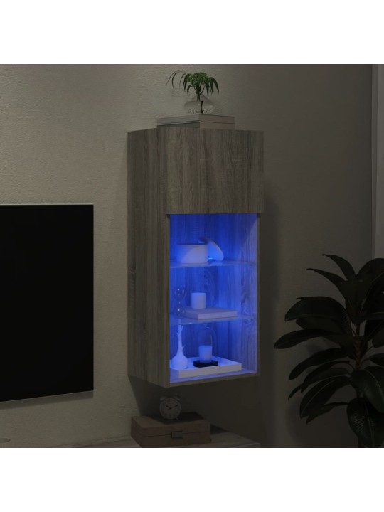 TV skříňka s LED osvětlením šedá sonoma 40,5 x 30 x 90 cm