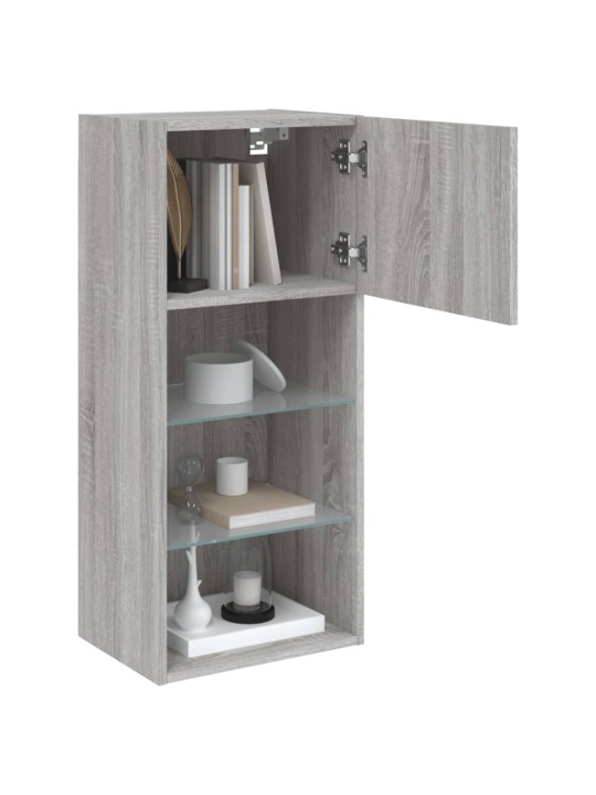 TV skříňka s LED osvětlením šedá sonoma 40,5 x 30 x 90 cm