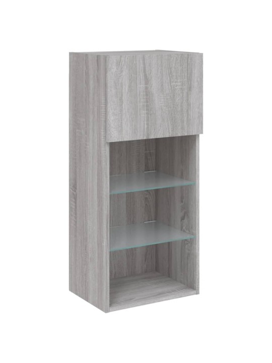 TV skříňka s LED osvětlením šedá sonoma 40,5 x 30 x 90 cm