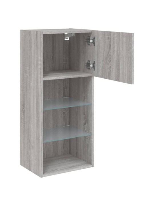 TV skříňka s LED osvětlením šedá sonoma 40,5 x 30 x 90 cm
