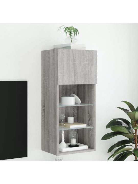TV skříňka s LED osvětlením šedá sonoma 40,5 x 30 x 90 cm