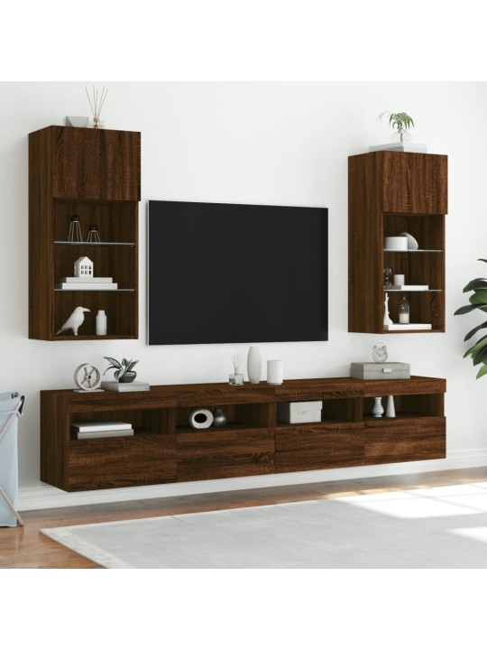 TV skříňka s LED osvětlením hnědý dub 40,5 x 30 x 90 cm