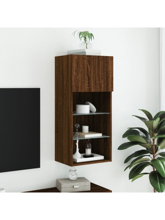 TV skříňka s LED osvětlením hnědý dub 40,5 x 30 x 90 cm