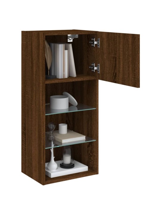 TV skříňka s LED osvětlením hnědý dub 40,5 x 30 x 90 cm