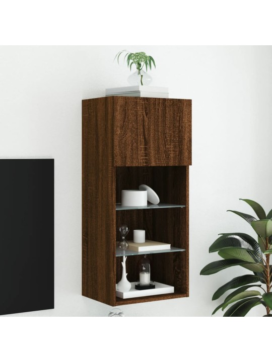 TV skříňka s LED osvětlením hnědý dub 40,5 x 30 x 90 cm