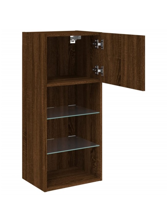 TV skříňky s LED osvětlením 2 ks hnědý dub 40,5 x 30 x 90 cm