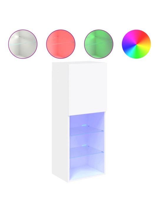 TV skříňka s LED osvětlením bílá 40,5 x 30 x 102 cm