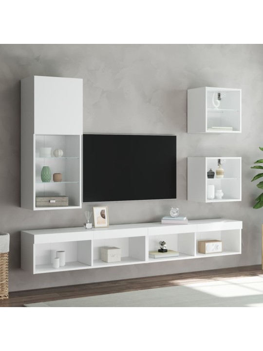 TV skříňka s LED osvětlením bílá 40,5 x 30 x 102 cm