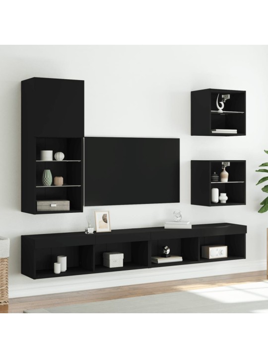 TV skříňka s LED osvětlením černá 40,5 x 30 x 102 cm