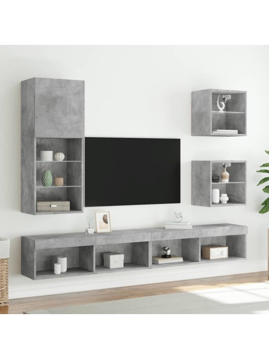 TV skříňka s LED osvětlením betonově šedá 40,5 x 30 x 102 cm