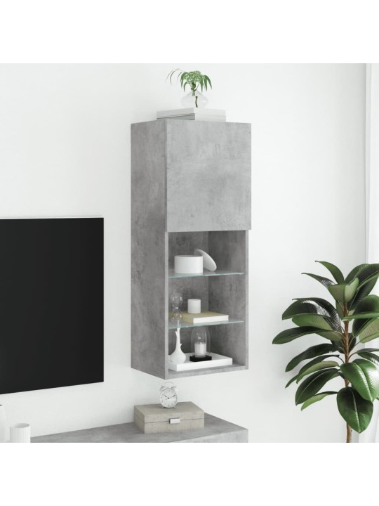 TV skříňka s LED osvětlením betonově šedá 40,5 x 30 x 102 cm
