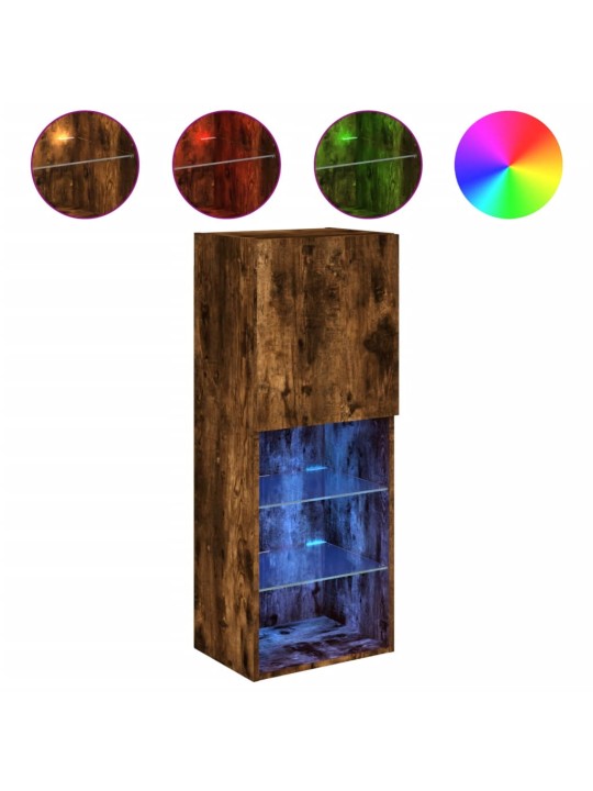 TV skříňka s LED osvětlením kouřový dub 40,5 x 30 x 102 cm