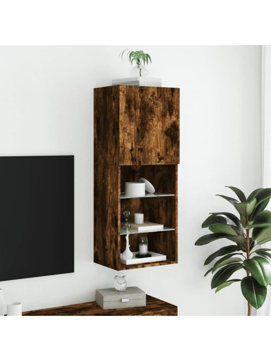 TV skříňka s LED osvětlením kouřový dub 40,5 x 30 x 102 cm