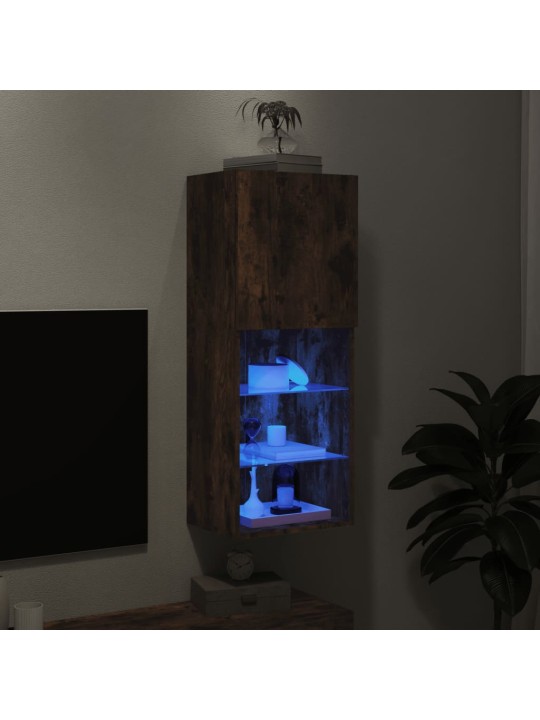TV skříňka s LED osvětlením kouřový dub 40,5 x 30 x 102 cm