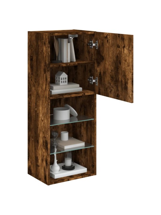 TV skříňka s LED osvětlením kouřový dub 40,5 x 30 x 102 cm