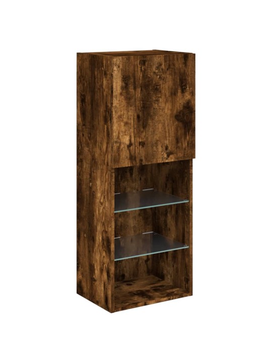 TV skříňka s LED osvětlením kouřový dub 40,5 x 30 x 102 cm