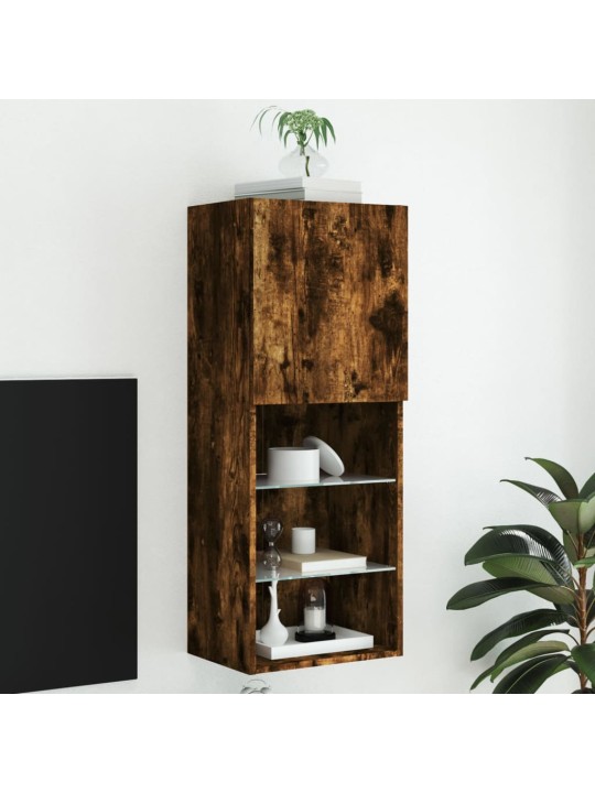 TV skříňka s LED osvětlením kouřový dub 40,5 x 30 x 102 cm