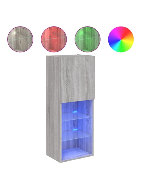 TV skříňka s LED osvětlením šedá sonoma 40,5 x 30 x 102 cm
