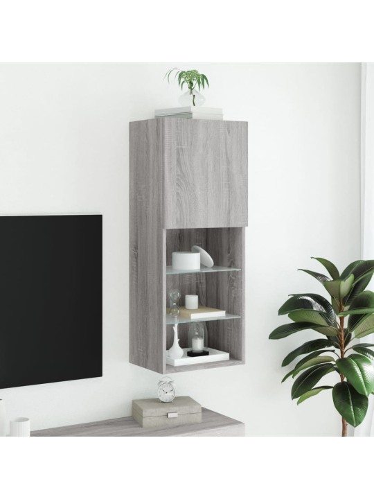 TV skříňka s LED osvětlením šedá sonoma 40,5 x 30 x 102 cm