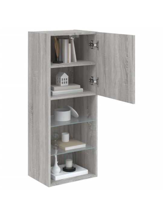 TV skříňka s LED osvětlením šedá sonoma 40,5 x 30 x 102 cm