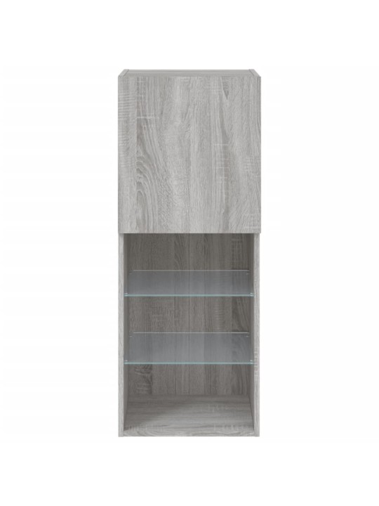 TV skříňka s LED osvětlením šedá sonoma 40,5 x 30 x 102 cm