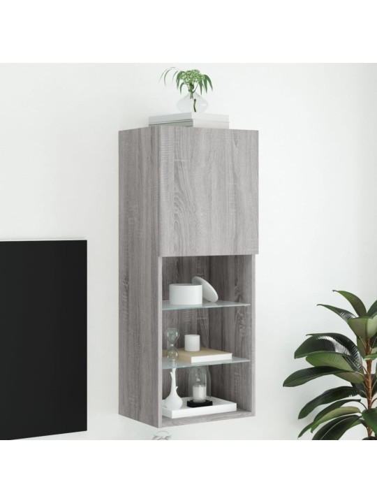 TV skříňka s LED osvětlením šedá sonoma 40,5 x 30 x 102 cm