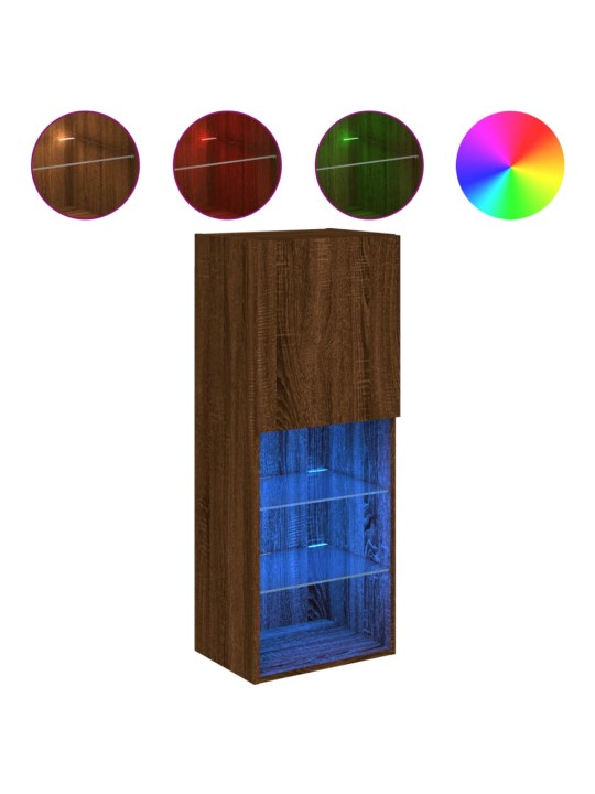 TV skříňka s LED osvětlením hnědý dub 40,5 x 30 x 102 cm