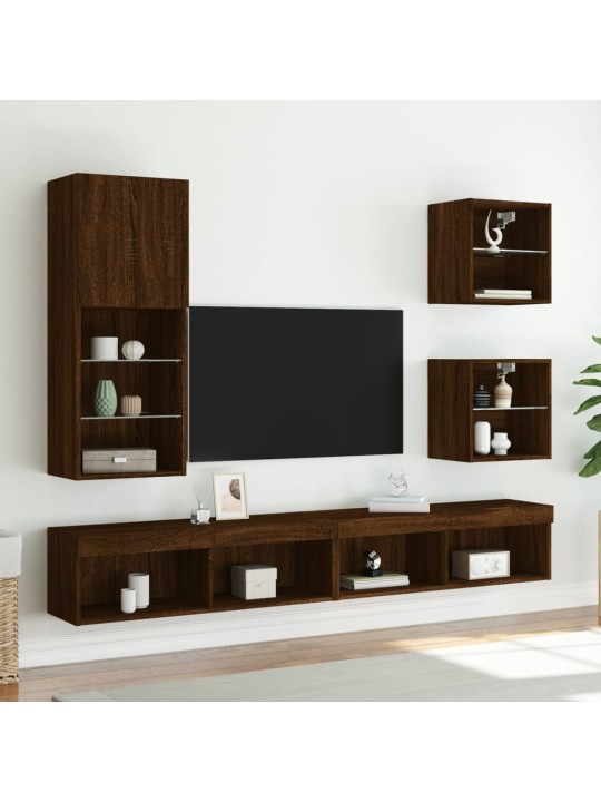 TV skříňka s LED osvětlením hnědý dub 40,5 x 30 x 102 cm