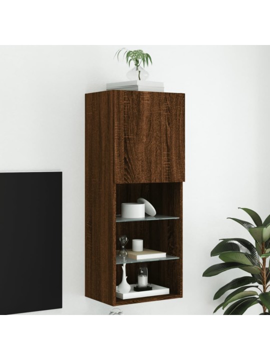 TV skříňka s LED osvětlením hnědý dub 40,5 x 30 x 102 cm