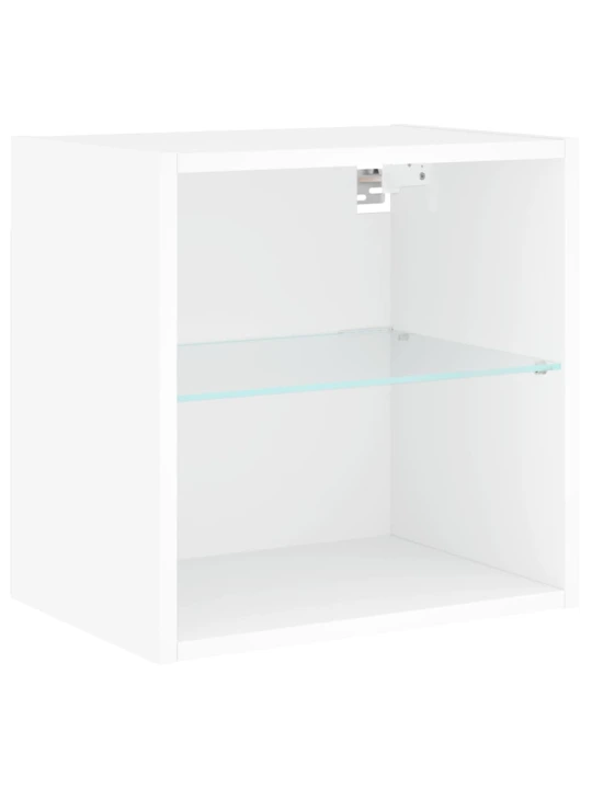 Noční stolky s LED osvětlením nástěnné 2 ks bílé