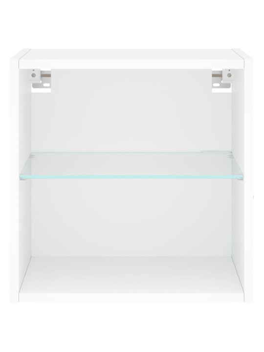 Noční stolky s LED osvětlením nástěnné 2 ks bílé