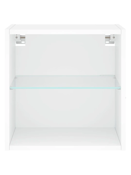 Noční stolky s LED osvětlením nástěnné 2 ks bílé