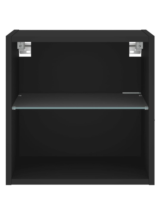 Noční stolek s LED osvětlením nástěnný černý