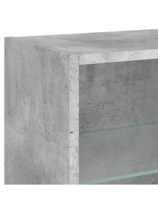 Noční stolek s LED osvětlením nástěnný betonově šedý
