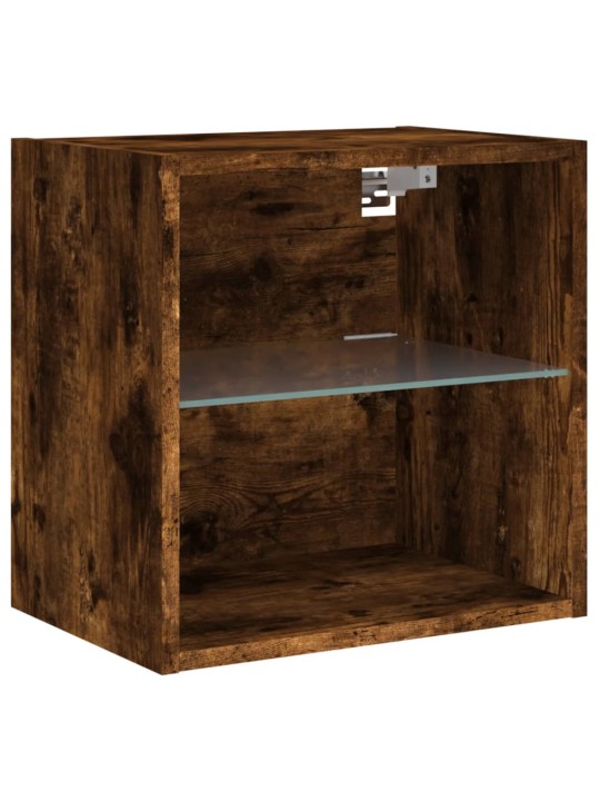 Noční stolky s LED osvětlením nástěnné 2 ks kouřový dub