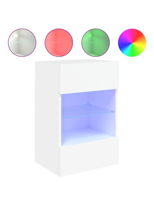 Nástěnná TV skříňka s LED osvětlením bílá 40 x 30 x 60,5 cm