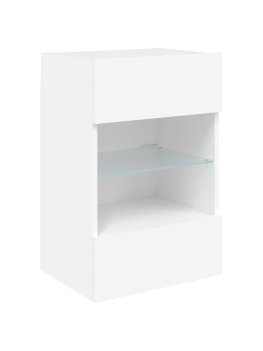 Nástěnná TV skříňka s LED osvětlením bílá 40 x 30 x 60,5 cm