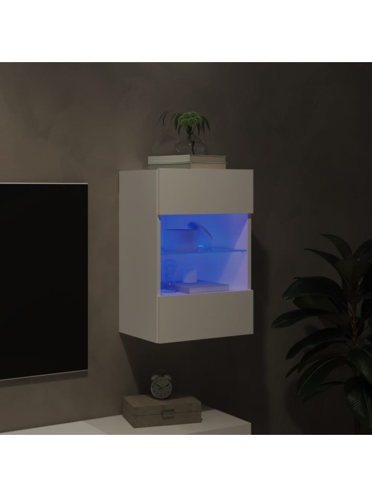 Nástěnná TV skříňka s LED osvětlením bílá 40 x 30 x 60,5 cm