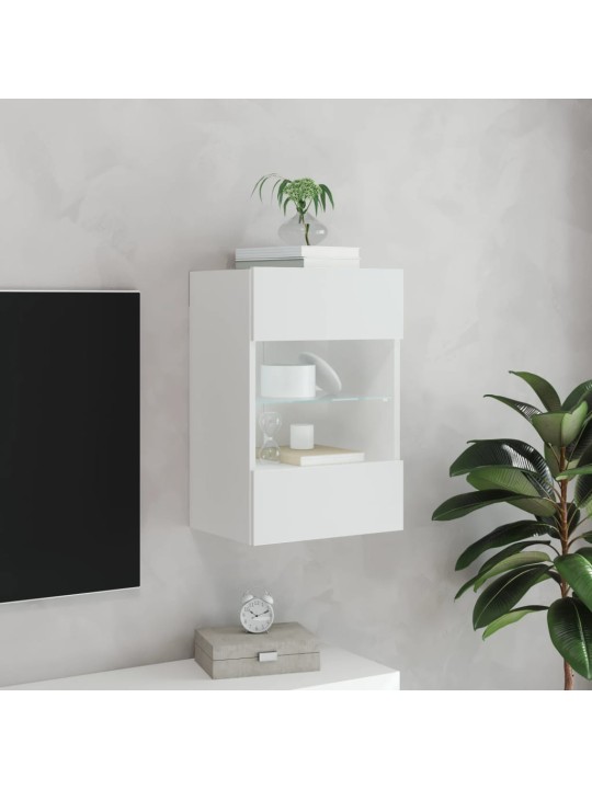 Nástěnná TV skříňka s LED osvětlením bílá 40 x 30 x 60,5 cm