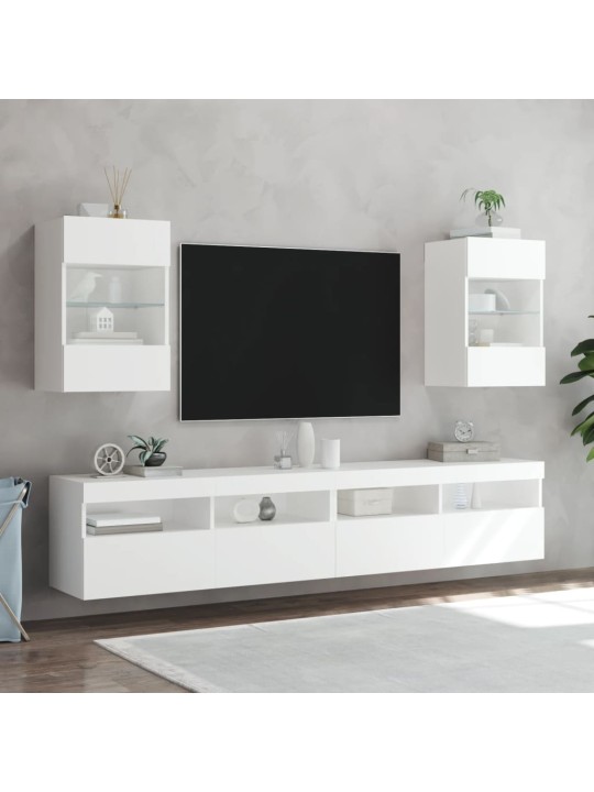 Nástěnná TV skříňka s LED osvětlením bílá 40 x 30 x 60,5 cm