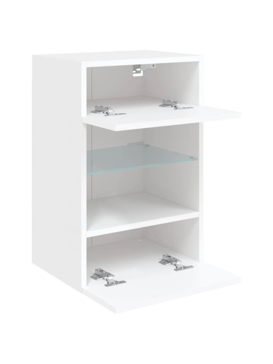 Nástěnná TV skříňka s LED osvětlením bílá 40 x 30 x 60,5 cm